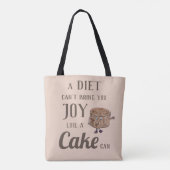Diet Joy oder Schokolade Kuchen Funny Slogan Witty Tasche (Rückseite)