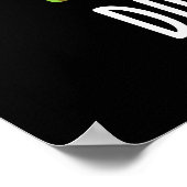 Diet-nosaur Funny Dinosaur Puns Dark BG Poster (Ecke)