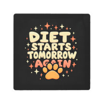 Diet startet morgen - Retro Playful Paw Print