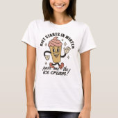 Diet Starts in Winter Pass Me the Ice Cream Retro T-Shirt (Vorderseite)