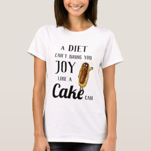 Diet verses Chocolate Eclair Funny Quirky Cake Pub T-Shirt