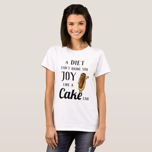 Diet verses Chocolate Eclair Funny Quirky Cake Pub T-Shirt (Vorne ganz)