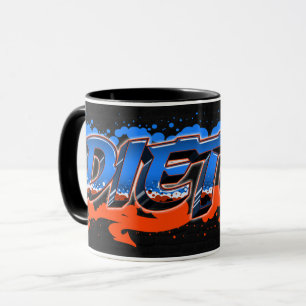 Dieter Vorname Name Graffiti blue orange Tasse