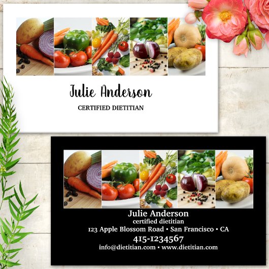 Dietische Nutritionist Health Food Business Card Visitenkarte