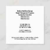 Dietisches Foto auf schwarzem SQUARE Quadratische Visitenkarte (Rückseite)