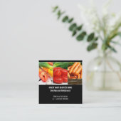 Dietisches Foto auf schwarzem SQUARE Quadratische Visitenkarte (Stehend Vorderseite)