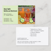 Dietitian Gemüse Smoothie Foto Visitenkarte (Vorne/Hinten)