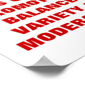 Dietitian ist draußen ...Balance Variety & Moderat Poster (Ecke)