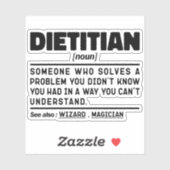 Dietitian Noun Definition Nutrition Coach Funny Aufkleber (Blatt)