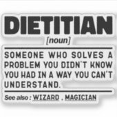 Dietitian Noun Definition Nutrition Coach Funny Aufkleber (Vorderseite)