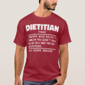 Dietitian Noun Definition Nutrition Coach Funny T-Shirt (Vorderseite)