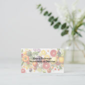 Dietitian Nutritionist Food Theme Business Cards Visitenkarte (Stehend Vorderseite)