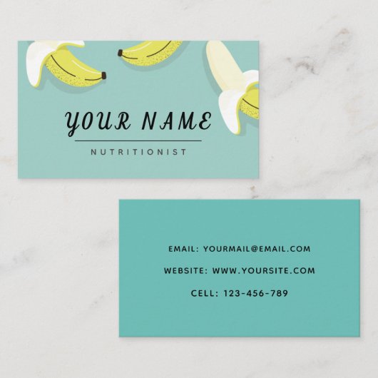 Dietitian Nutritionist Gezeichnet Bananen Niedlich Visitenkarte (Vorne/Hinten)