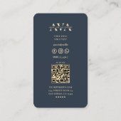 Dietitian Nutritionist Monogram Modern Dark Blue Visitenkarte (Rückseite)