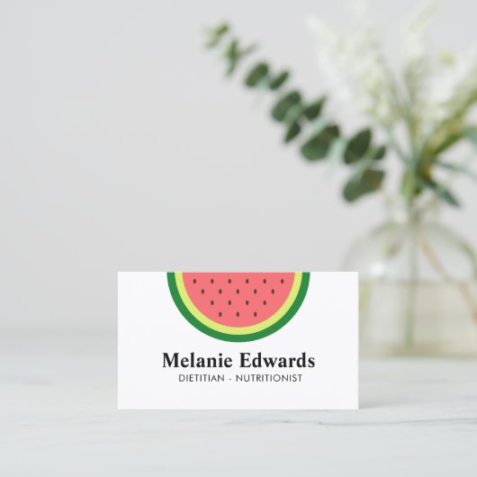 Dietitian nutritionist watermelon business cards visitenkarte (Stehend Vorderseite)