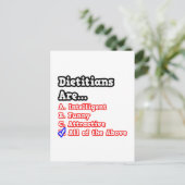 Dietitian Quiz...Joke Postkarte (Stehend Vorderseite)