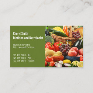 Dietitianisches Obst Gemüsegarnelen Foto Visitenkarte
