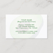 Dietizian Nutritionist Avocado Logo Visitenkarte (Rückseite)