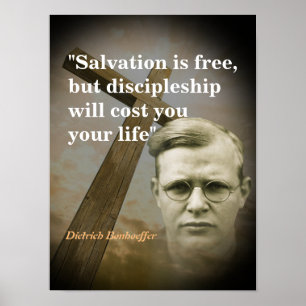 Dietrich Bonhoeffer Zitat über Erlösung Poster
