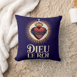 Dieu Le Roi Katholischer Monarchist Heiliges Herz Kissen