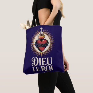 Dieu Le Roi Katholischer Monarchist Sacred Heart T Tasche