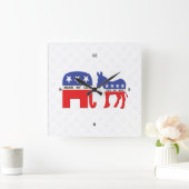 Difference Between Republicans and Democrats Funny Quadratische Wanduhr (Zuhause)
