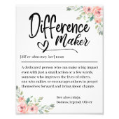 Difference Maker Definition Appreciation for her Fotodruck (Vorne)