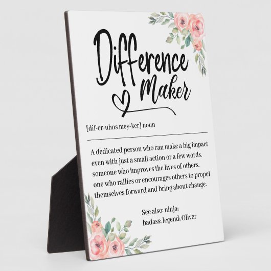 Difference Maker Definition Appreciation for her Fotoplatte (Seite)