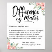 Difference Maker Definition Appreciation for her Poster (Vorne)