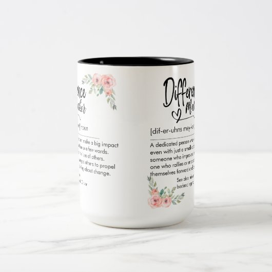 Difference Maker Definition Appreciation for her Zweifarbige Tasse (Mittel)