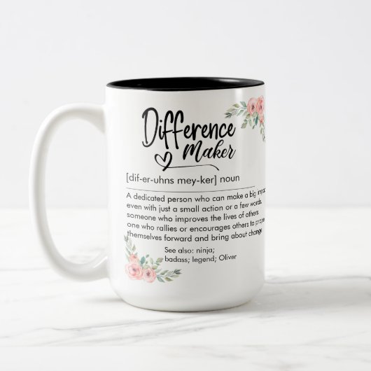 Difference Maker Definition Appreciation for her Zweifarbige Tasse (Links)
