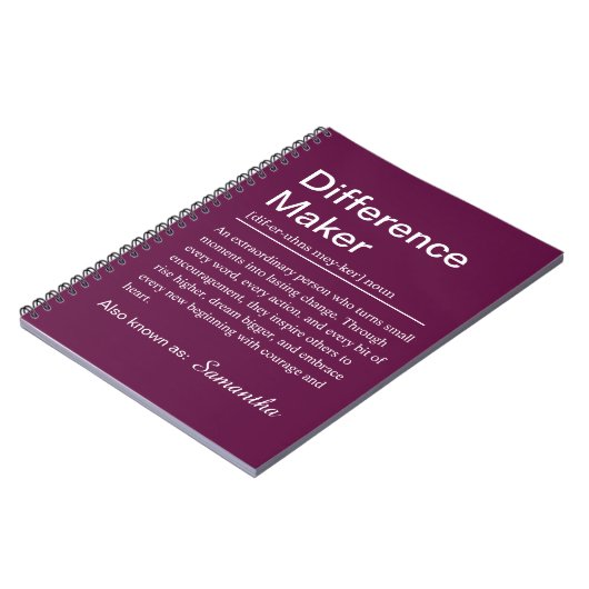 Difference Maker Definition Notizblock (Linke Seite)