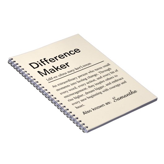 Difference Maker Definition Notizblock (Rechte Seite)