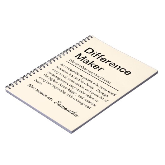 Difference Maker Definition Notizblock (Linke Seite)