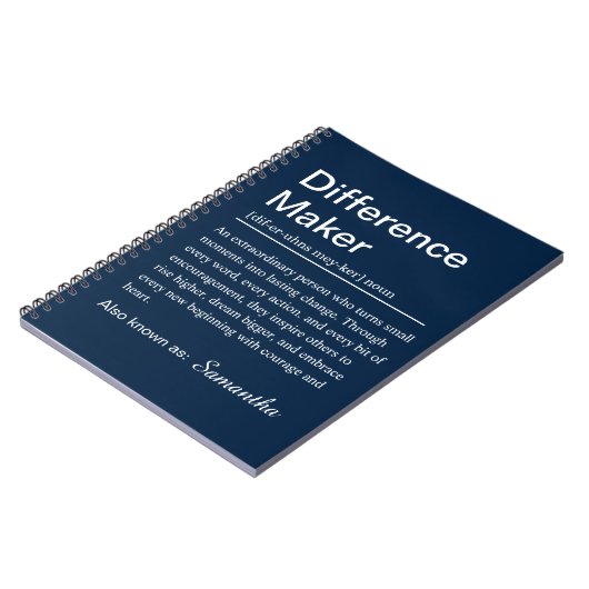 Difference Maker Definition Notizblock (Linke Seite)