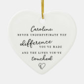 "Difference You've Made" Personalized Name Message Keramik Ornament (Vorne)