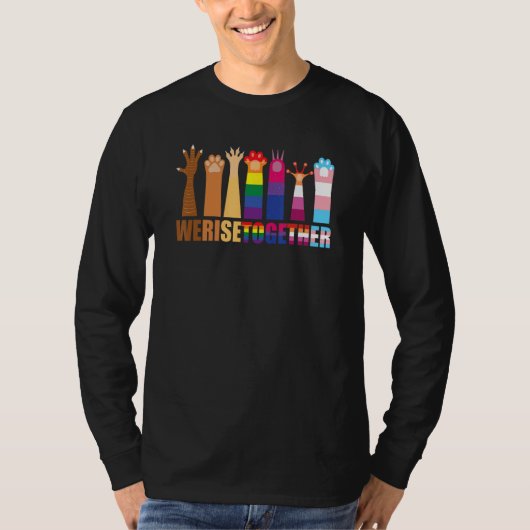 Different Animal Paws We Rise Together T-Shirt (Vorderseite)