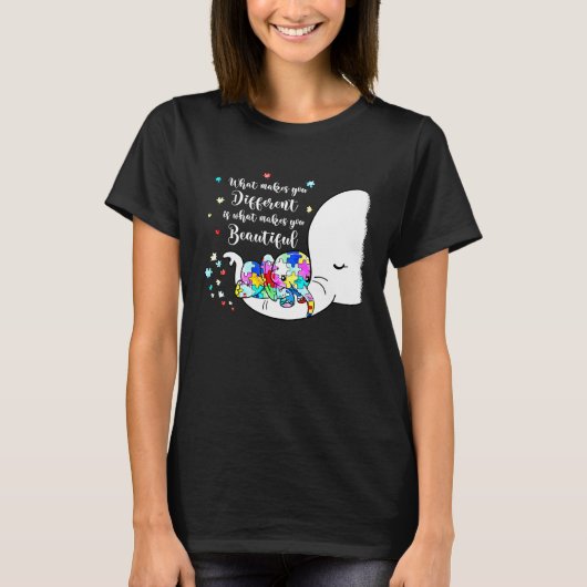 Different Beautiful Autism Awareness Puzzle Piece  T-Shirt (Vorderseite)