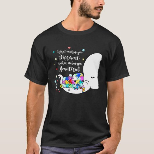 Different Beautiful Autism Awareness Puzzle Piece  T-Shirt (Vorderseite)