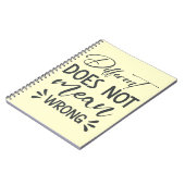 Different Does Not Mean Wrong Notizblock (Linke Seite)