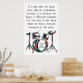 Different Drumbeat | Klassische Thoreau Quote Drum Poster (Küche)