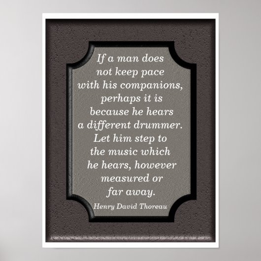 Different Drummer - Thoreau Zitat drucken Poster (Vorne)