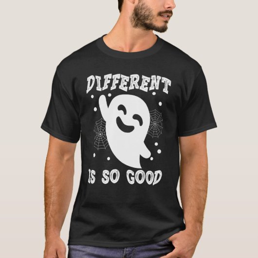 Different Is So Good  Halloween Ghost Spiderweb Gr T-Shirt (Vorderseite)