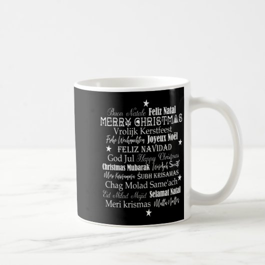 Different Languages Of Merry Christmas T Shirt  Kaffeetasse (Rechts)