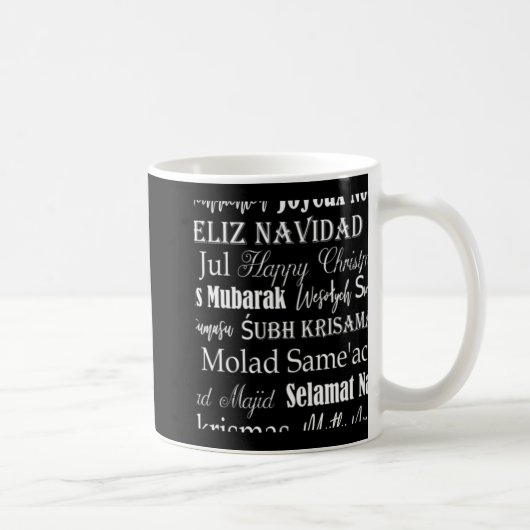 Different Languages Of Merry Christmas T Shirt Kaffeetasse (Rechts)