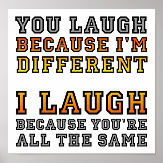 Different Laugh Funny Poster (Vorne)