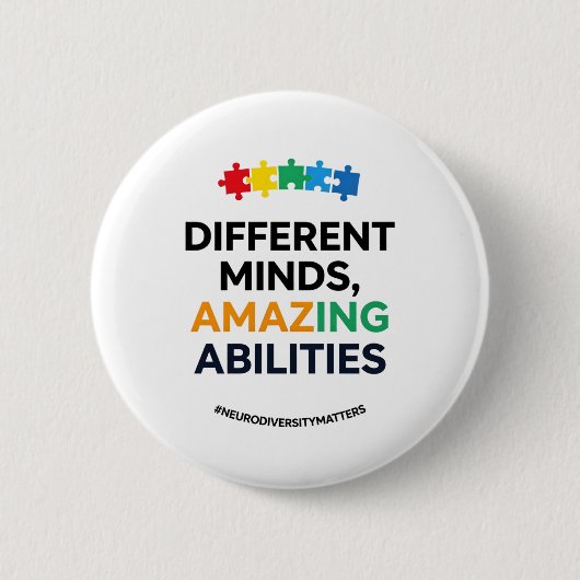 Different Minds Amazing Abilities Awareness Art Button (Vorderseite)
