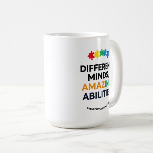 Different Minds Amazing Abilities Awareness Art Kaffeetasse (VorderseiteRechts)