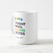 Different Minds Amazing Abilities Awareness Art Kaffeetasse (Vorderseite Links)