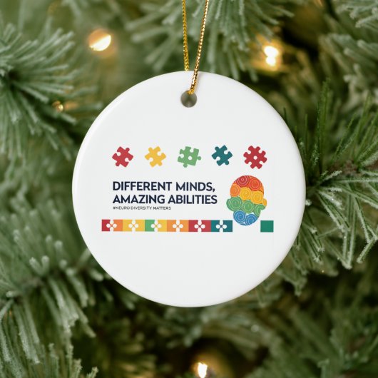 Different Minds Amazing Abilities Awareness Art Keramik Ornament (Baum)